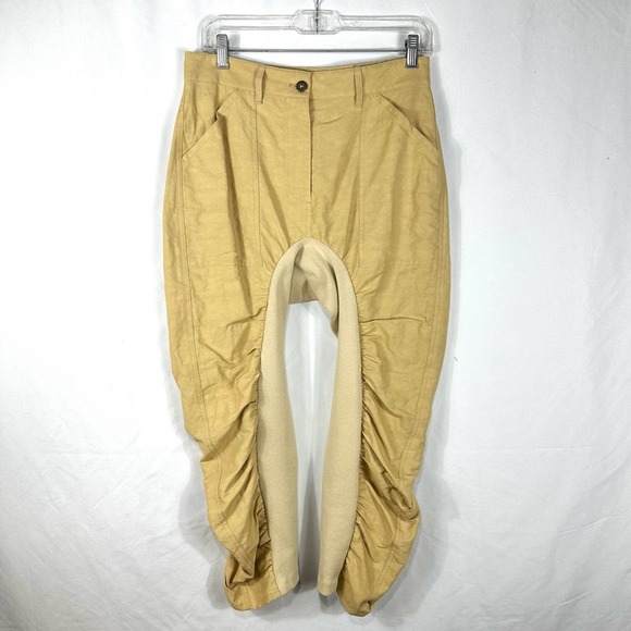 STELLA MCCARTNEY Xenia Khaki Horseshoe Bend Trousers Size Italian 38 US size 2 - Picture 1 of 8